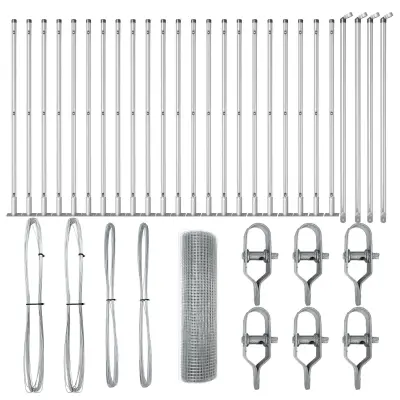 vidaXL Varjena Žična Ograja z 13 Priključnimi Stebri 0.8x50 m Pocinkano Jeklo