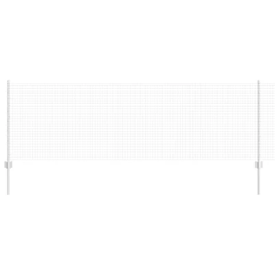 vidaXL galvanizirana jeklena ograja z 11 U stebrički Srebrna 0.8x25 m