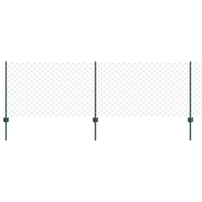 vidaXL verižna ograja s 10 U stebrički Zelena 0.8x10 m Jeklo
