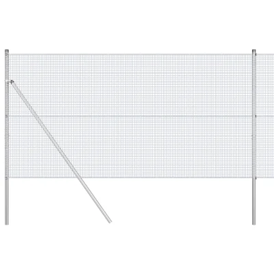 vidaXL varjena žična ograja s 13 stebri 1x25 m galvanizirano jeklo