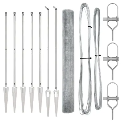 vidaXL varjena žična ograja z 7 kljukicami 1.4x10 m galvanizirano jeklo