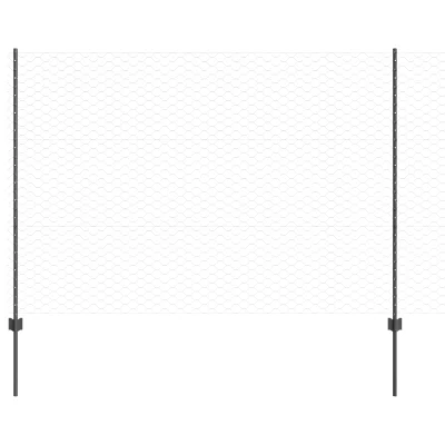 vidaXL Ograda 22 kos U-kanal Siva 150 cm Jeklo
