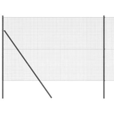 vidaXL varjena žična ograja z 13 stebrički Siva 1.6x25 m Jeklo