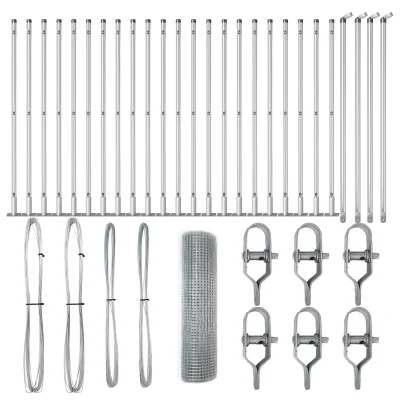 vidaXL varjena žična ograja s 13 flanšnimi stebri 0.8x50 m pocinkano jeklo