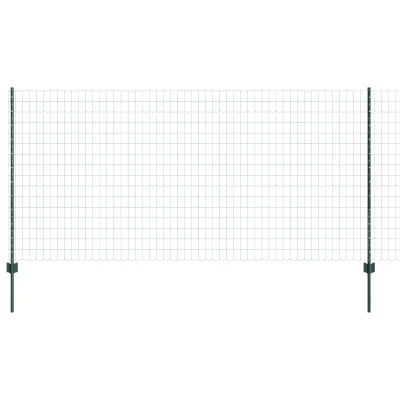 vidaXL Evro Ograde z 11 U Stebrički Zelena 1,2x25 m Jeklo