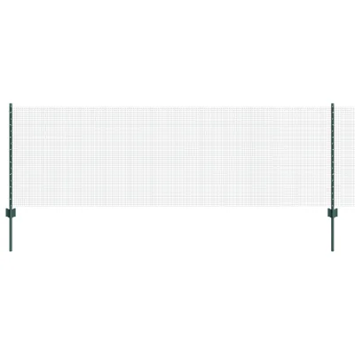 vidaXL varjena žična ograja z 5 U stebrički Zelena 0.8x10 m Jeklo