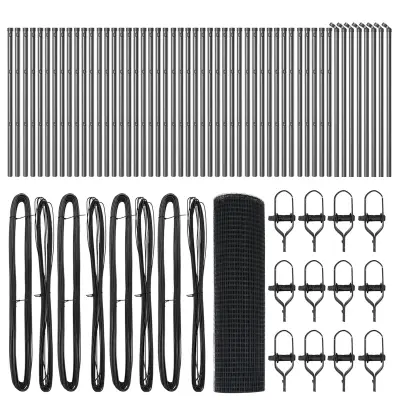 vidaXL varjena žična ograja z 13 stebri Siva 0.8x100 m Jeklena