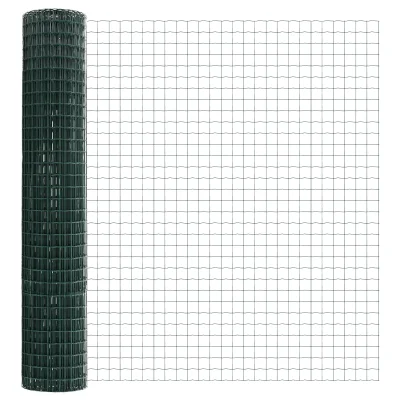 vidaXL evropska ograja s 5 U stebrički Zelena 1.6x10 m Jeklo