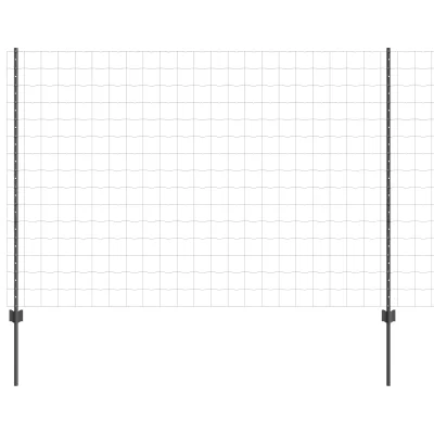 vidaXL Euro ograja z 10 U stebrički Siva 1,5x10 m Jeklo