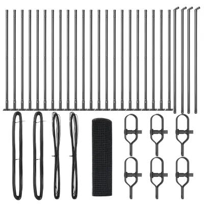 vidaXL varjena žična ograja z 13 ograjni stebri sivo 0.4x50 m jeklo