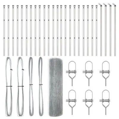 VidaXL zvarjena žičnata ograja s 13 stebri 0.4x50 m galvanizirano jeklo