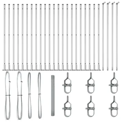 vidaXL varjena žična ograja s 13 flanged posts 1,5x50 m pocinkano jeklo
