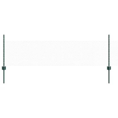 vidaXL Ograja za vrt 2 kosa Zelena Jeklo s PVC premazom 25 x 0,5 m
