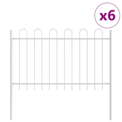 vidaXL Zunanja ograja s kapico bela 10,2x1 m jeklo