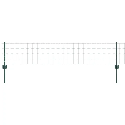 vidaXL Euro ograja z 22 U stebrički Zelena 0,4x50 m Jeklo