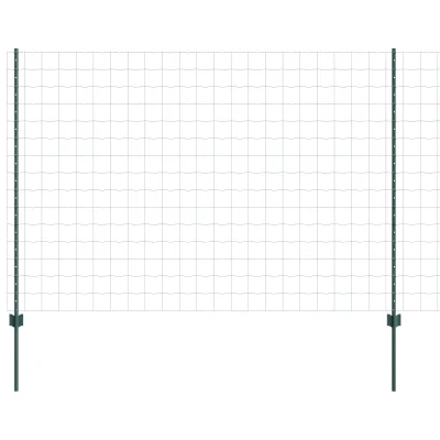 vidaXL Euro ograja z 5 U stebrički Zeleno 1,6x10 m Jeklo