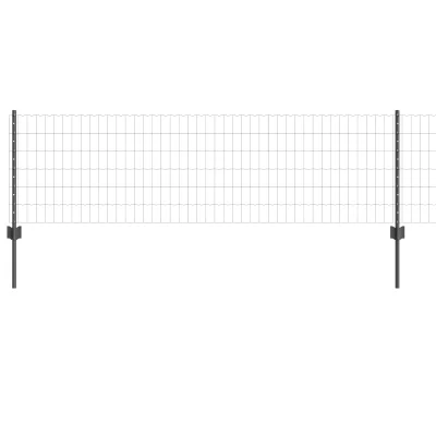 vidaXL Euro ograja z 22 U stebri siva 0,6x50 m kovinska
