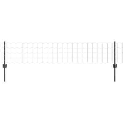 vidaXL Euro Ograde z 22 U Stebrički Siva 0,4x50 m Jeklo
