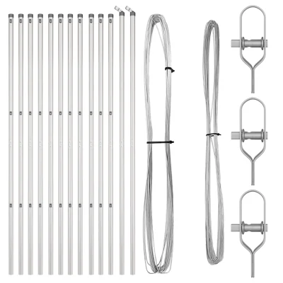 vidaXL Ograjni stebri 13 kos Ø32 mm 210 cm Galvanizirano jeklo
