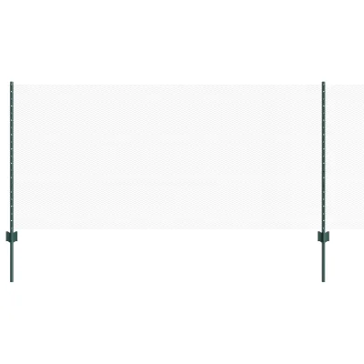 vidaXL Ograjne stebri 11 pcs U-Kanal Zelena 100 cm Jeklo
