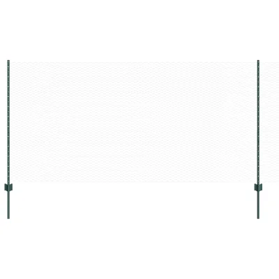 VidaXL ograjni stebri 5 kosov U-kanal zelena 120 cm jeklo, VidaXL šesterokotna ograja zelena 1.2x10 m jeklo