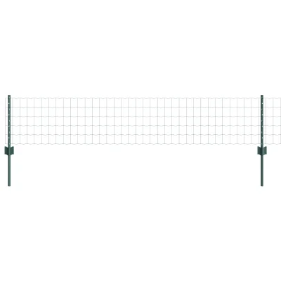 vidaXL Euro ograja z 22 U stebrički Zelena 0,4x50 m Jeklo