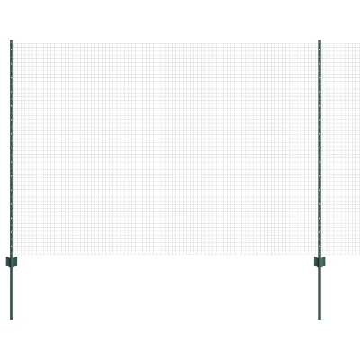 vidaXL komplet vrtne ograje Set 2 Zelen Kovina 25 x 1,5 m Vzdržljivo