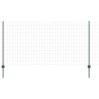 vidaXL Euro ograja z 11 U stebrički zelena 1,2x25 m jeklo