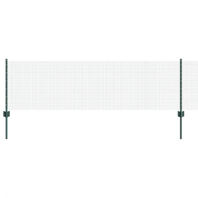 vidaXL Varjena žična ograja z 11 U nosilci Zelena 0.6x25 m Jeklo
