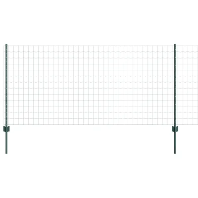 vidaXL Set ograj za vrt Set 2 Zelena Prašno barvano jeklo 10 x 1 m