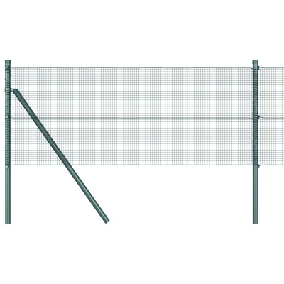 vidaXL set stebričev za ograjo Set 2 Zeleni Kovina 10 x 0.5 m Trajna