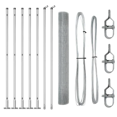 vidaXL Set Stebričkov za Ograje Set 2 Pocinkano jeklo 10 x 1 m