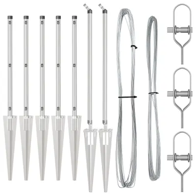 vidaXL Jagodne s spiki 7 kos Ø32 mm 100 cm Galvanizirano jeklo