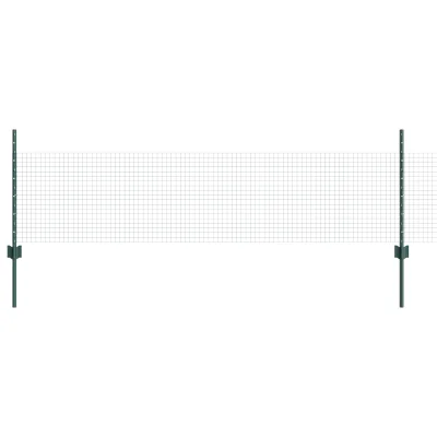 vidaXL Komplet ograj Set 2 Zelena Praškasto obarvana jeklenka 10 x 0.5 m