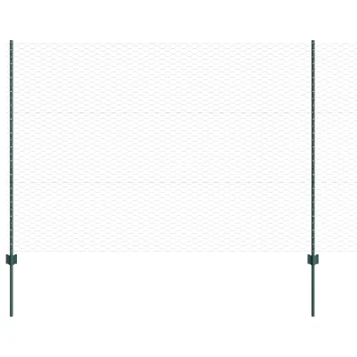 vidaXL Set ograj Set 2 Zelena Kovina, Plastika 25 x 1,5 m Vzdržljiva