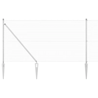 vidaXL Set stebrov ograje Set 2 Pocinkano jeklo 25 x 1 m Močno