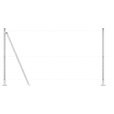vidaXL Stebri za ograjo z osnovnimi ploščami 52 kos Ø32mm 68,5cm Galvanizirano jeklo