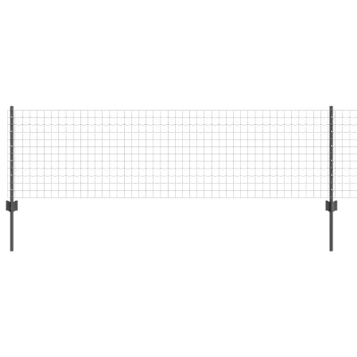 vidaXL Euro ograja z 22 U stebrički Siva 0,6x50 m Jeklo
