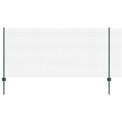 vidaXL Set ograje za vrt Komplet 2 Zelena Kovina 10 x 1 m Vzdržljivo