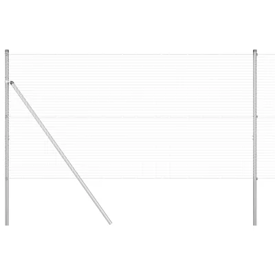 vidaXL 25 m Set stebrov za ograjo Set 2 Pocinkano jeklo