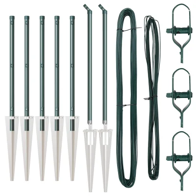 vidaXL Potrebni stebri z bodico 7 kos Ø32 mm 80 cm Galvanizirano jeklo