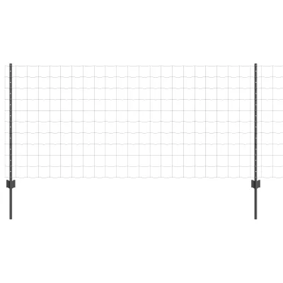 vidaXL set ograje Set 2 Siva Prašno lakirano jeklo 10 x 1 m Vzdržljivo