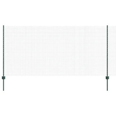 vidaXL Varjena žica ograja z 11 U stebrički Zelena 1.2x25 m Jeklo