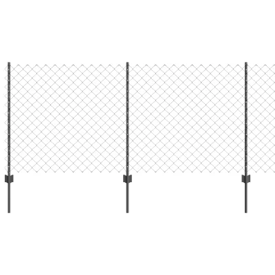 vidaXL vrtna ograja Komplet 2 Siva Galvanizirano jeklo 25 x 1 m