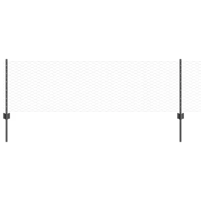 vidaXL Ograjne stebre 11 kos U-kanal Siva 60 cm Jeklo