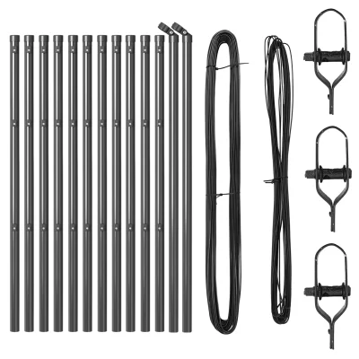 vidaXL Stebri za ograjo 13 kosov Sivi Ø32 mm 100 cm Galvanizirano jeklo