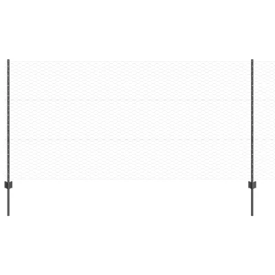 vidaXL Ograje 22 kos U-kanal Siva 120 cm Jeklo