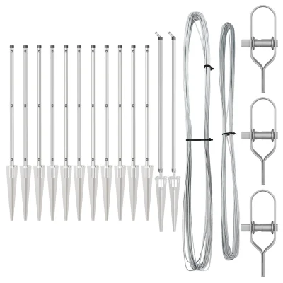 vidaXL Stebri za ograjo s konico 13 kos Ø32 mm 60 cm Galvanizirano jeklo