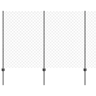 vidaXL Set verižnih ograj za vrt Set 2 Siva Pocinkano jeklo 25 x 1,5 m