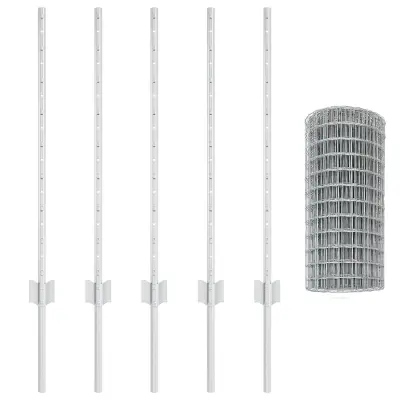 vidaXL Euro ograja s 5 U stebrički Siva 0,8x10 m Jeklo